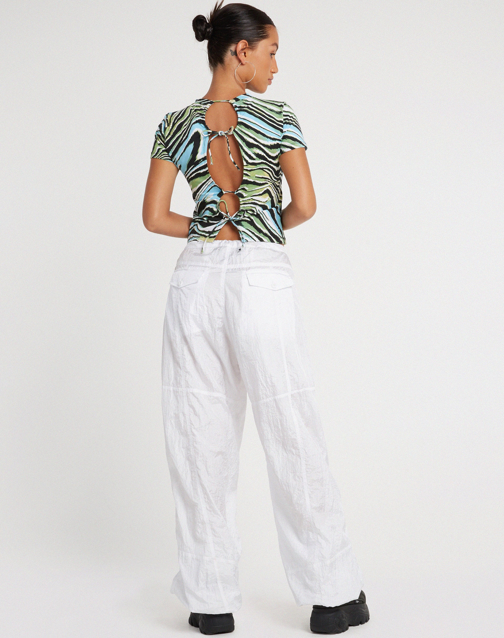 Surtie Crop Top in Warped Zebra Blue - Image 6