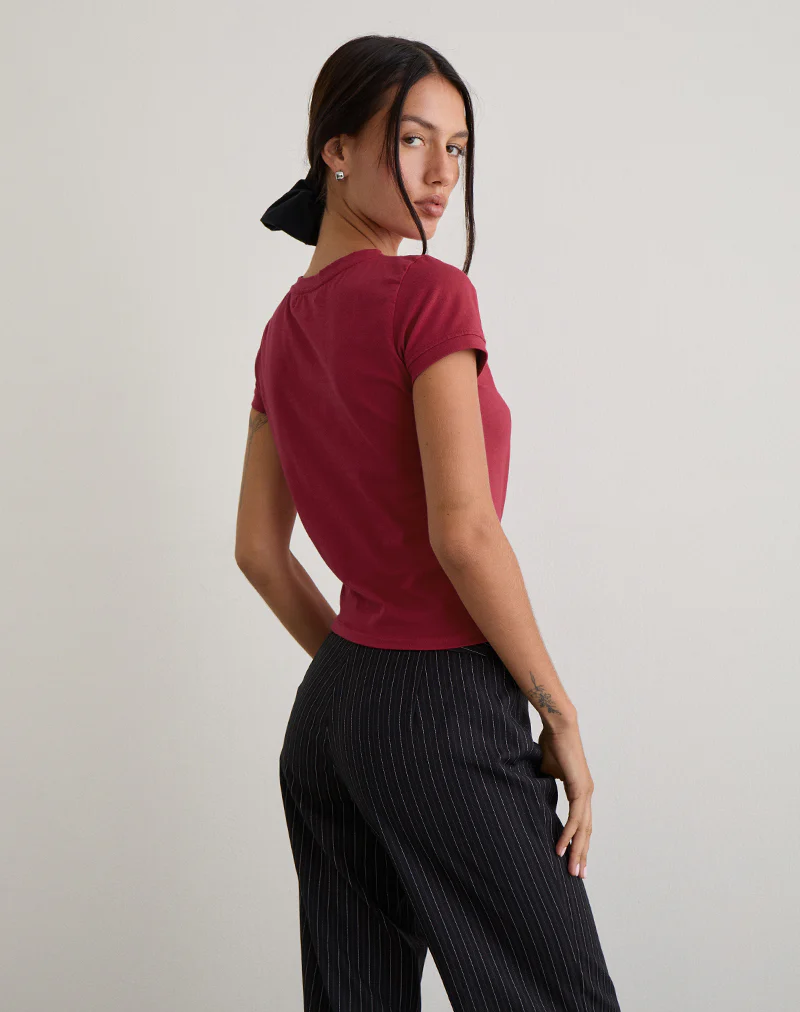 Sutin Tee in Adrenaline Red - Image 4