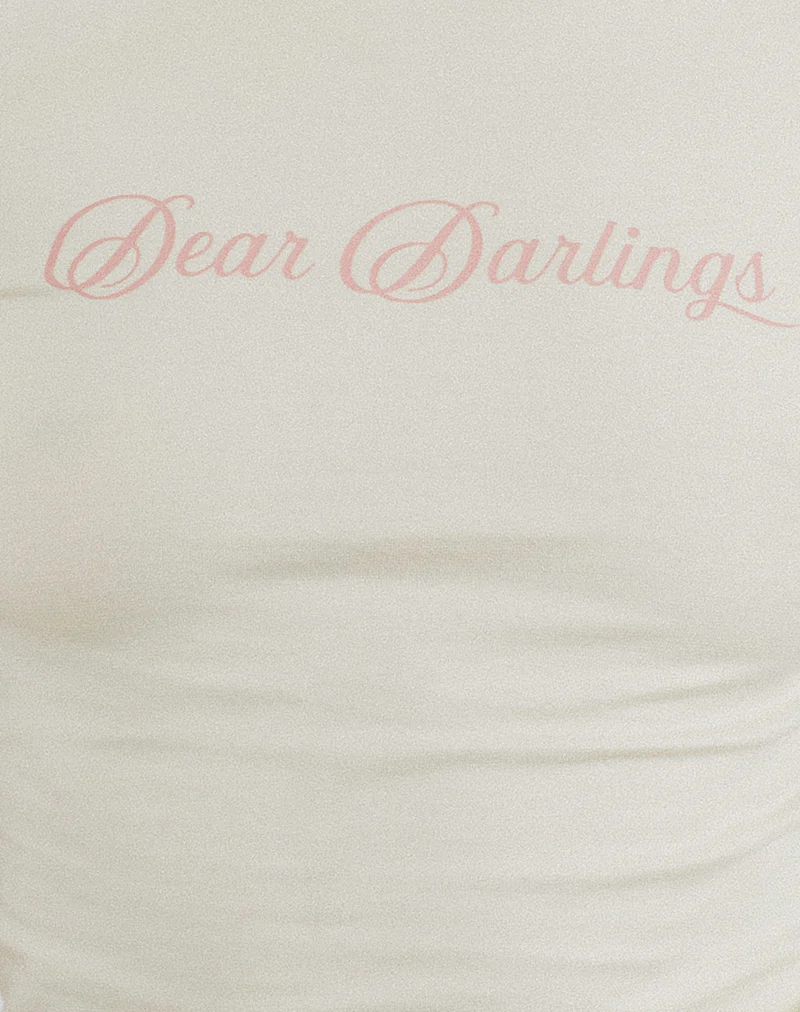 Sutin Tee in Buttermilk with Dear Darlings Print - Image 6