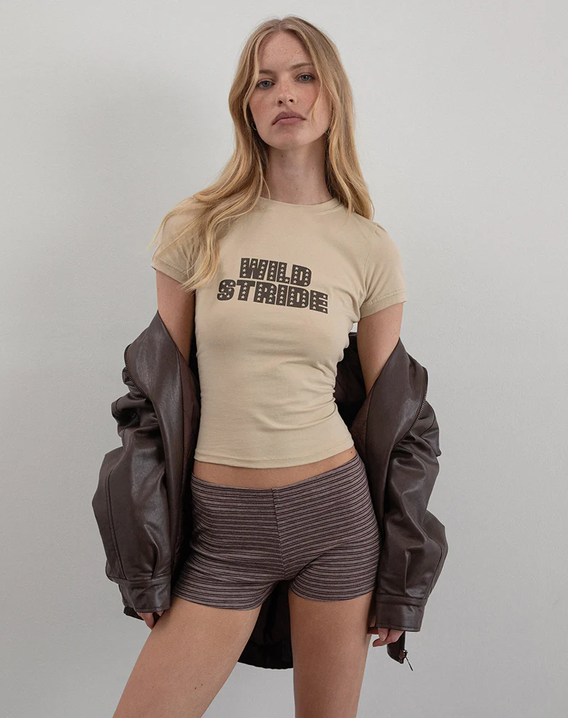 Sutin Tee in Coconut Milk with Wild Stride Graphic - Image 5