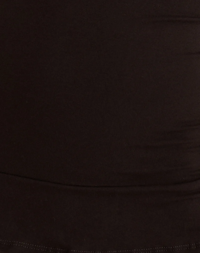 Suzetta Halter Mini Dress in Chocolate Brown - Image 6