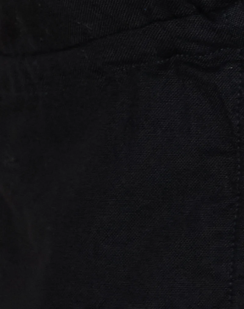 Syrma Backless Halterneck Top in Linen Black - Image 6