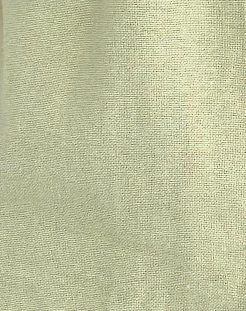 Syrma Backless Halter Top in Linen Sage Green - Image 6