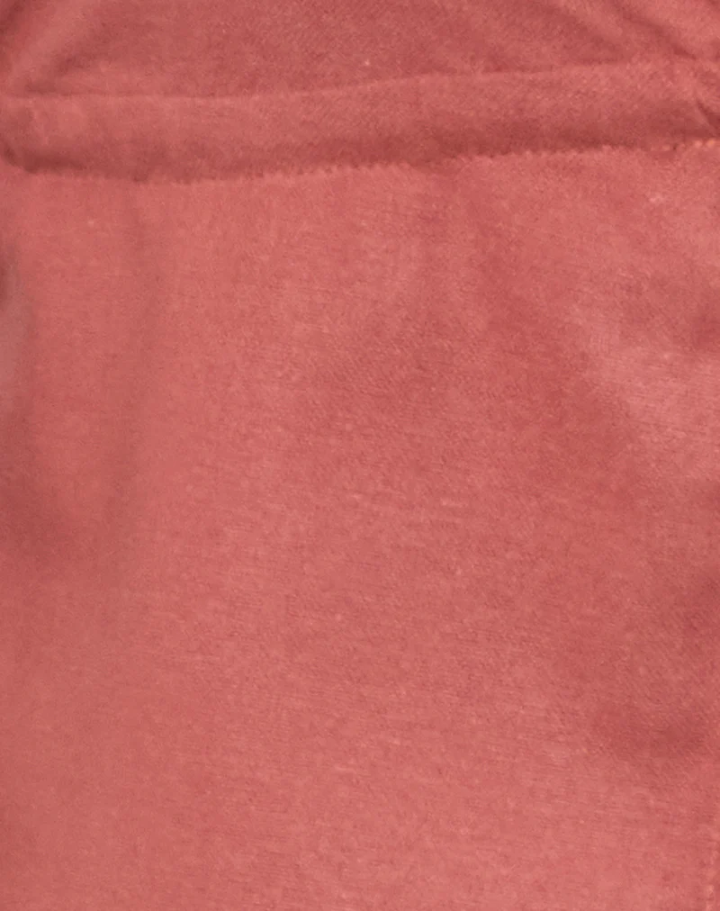 Syrma Backless Halter Top in Linen Tuscan Red - Image 5