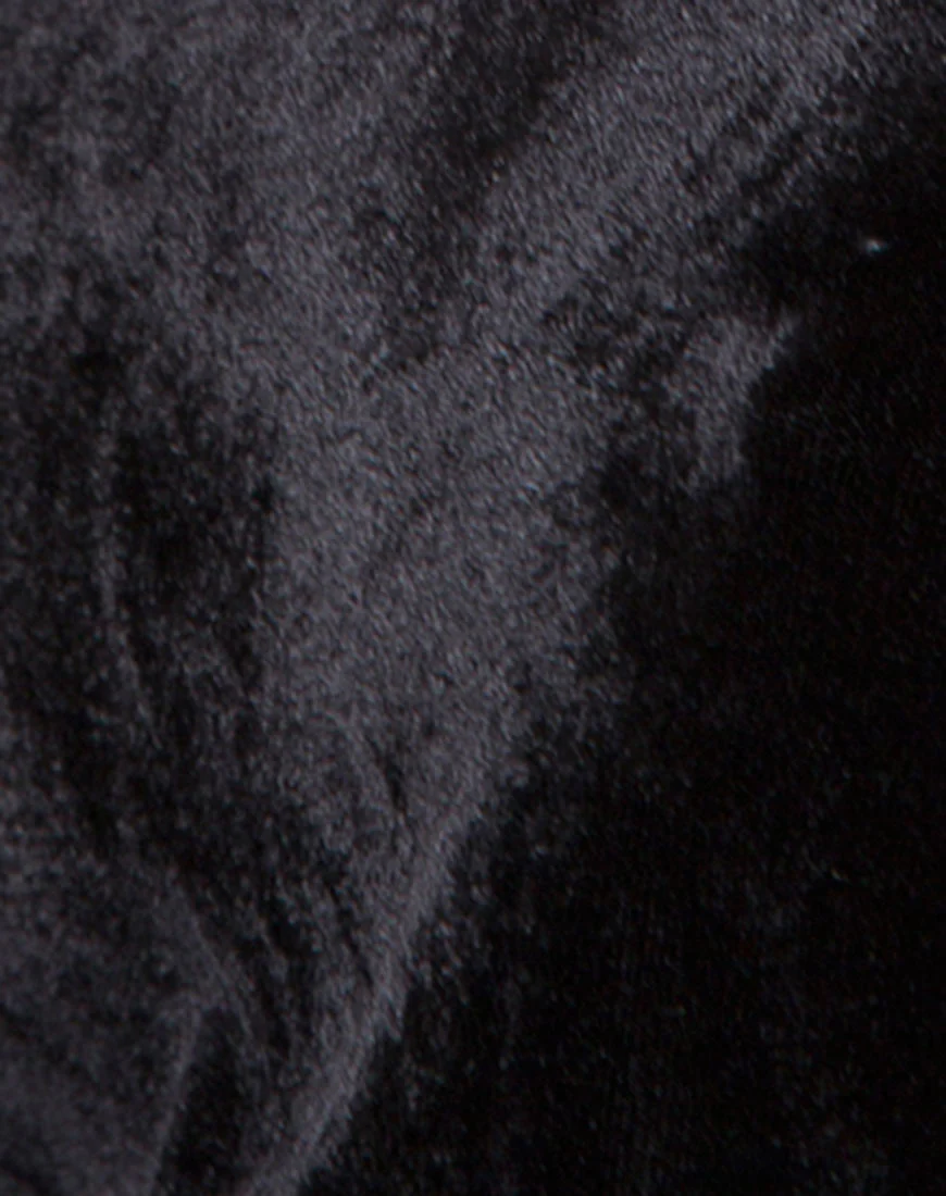 Tacita Slip Dress in Velvet Diamond Black - Image 5