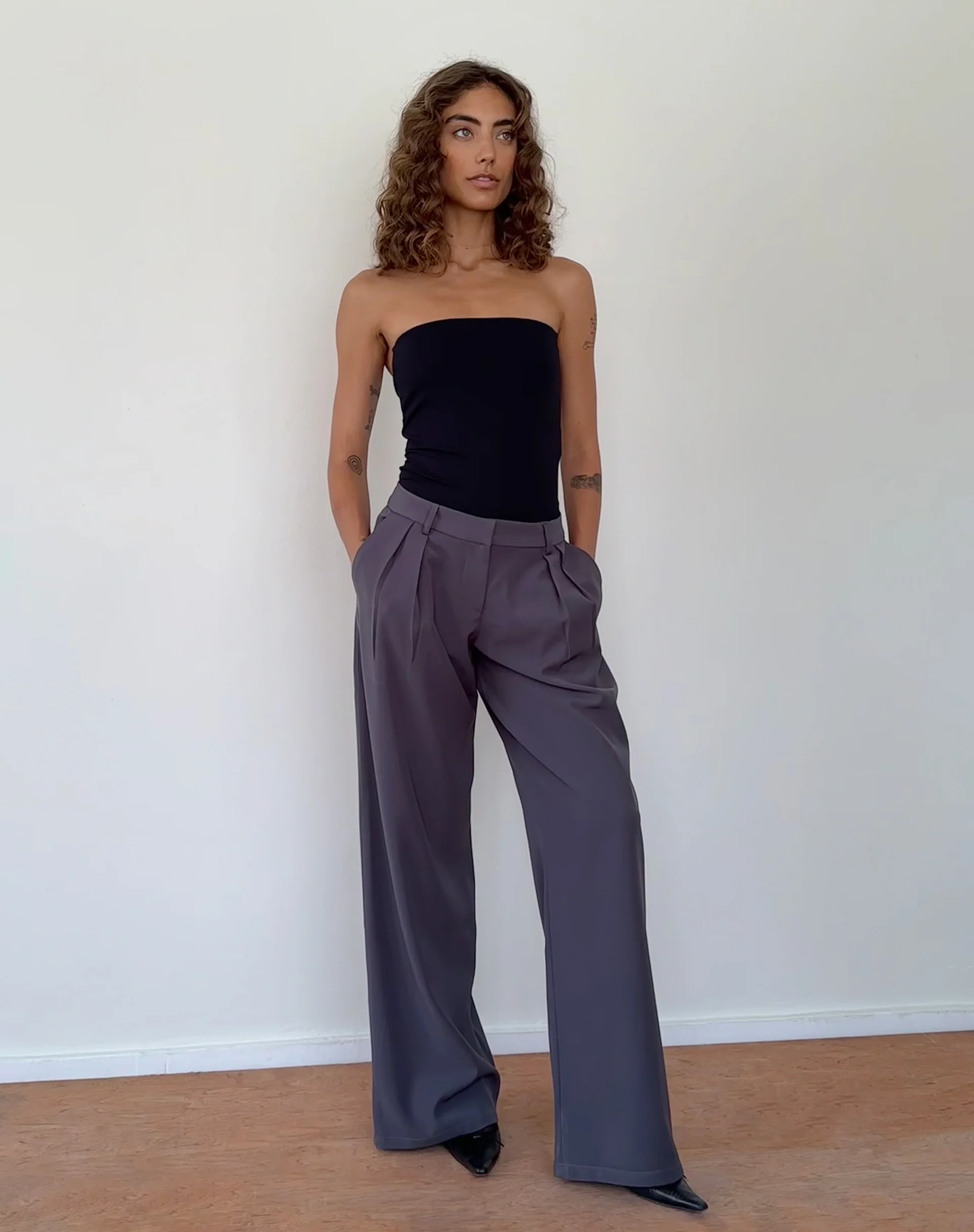 Taite Bandeau Bodysuit in Black Lycra - Image 2