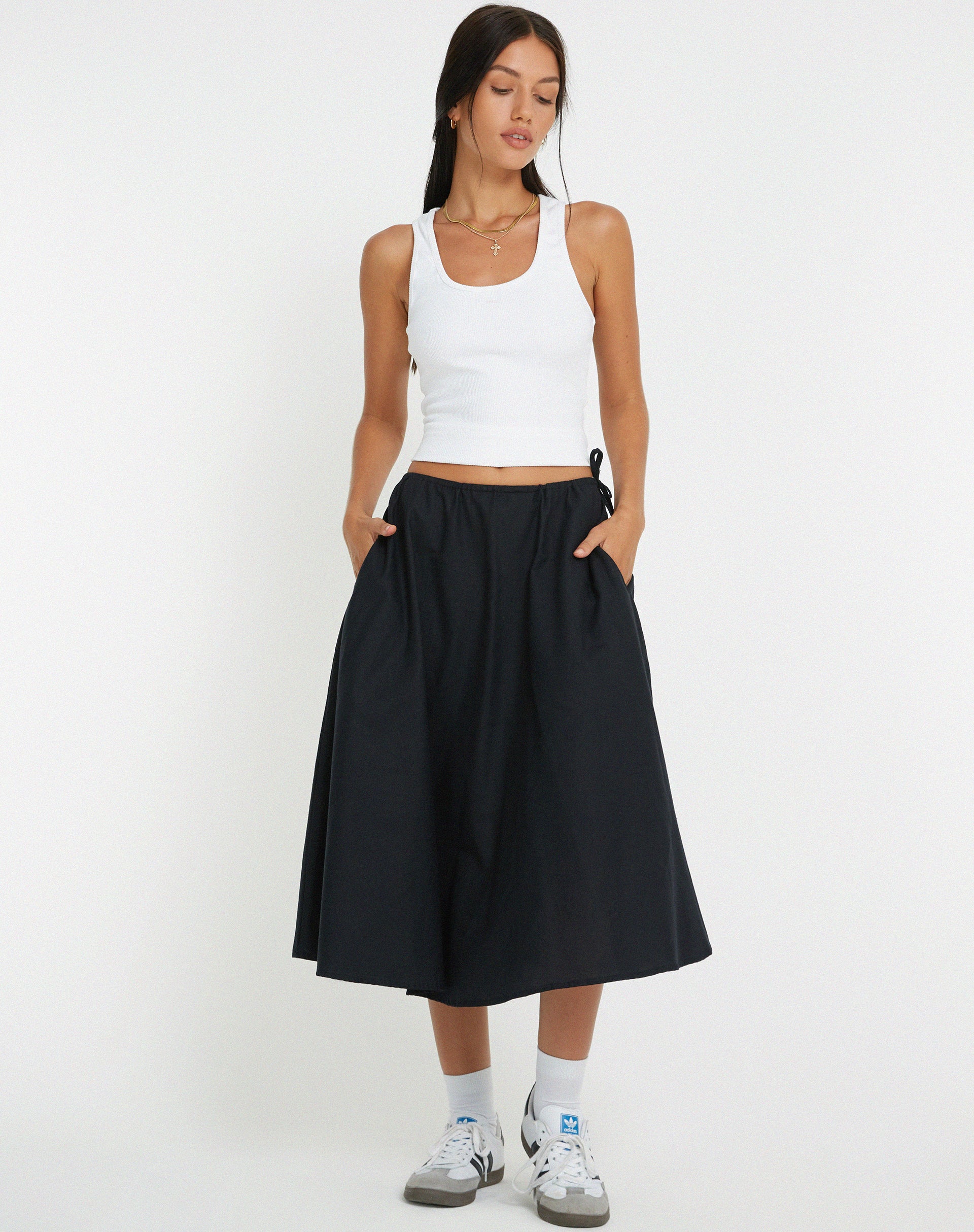 Takara Midi Skirt in Black - Image 3