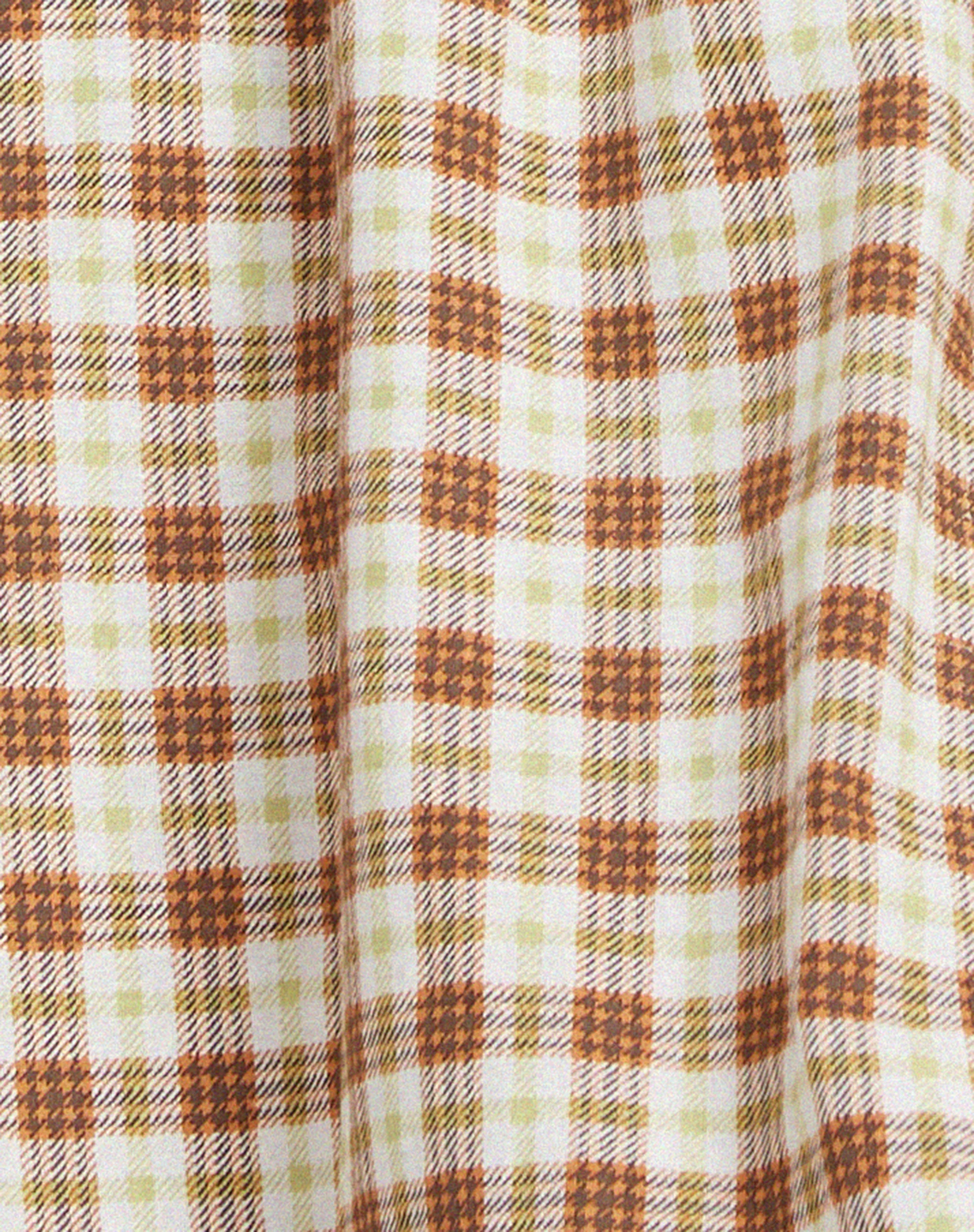 Takara Midi Skirt in Yellow and Brown Check - Image 5