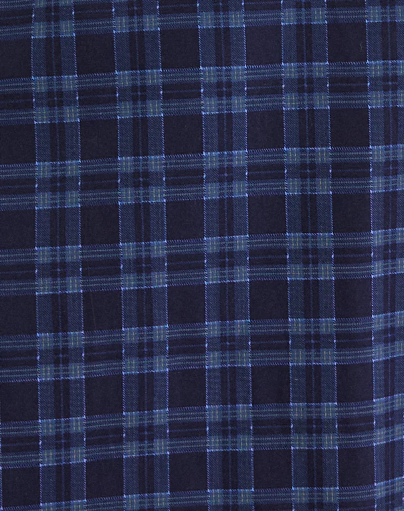 Takika Midi Skirt in Midnight Blue Check - Image 5