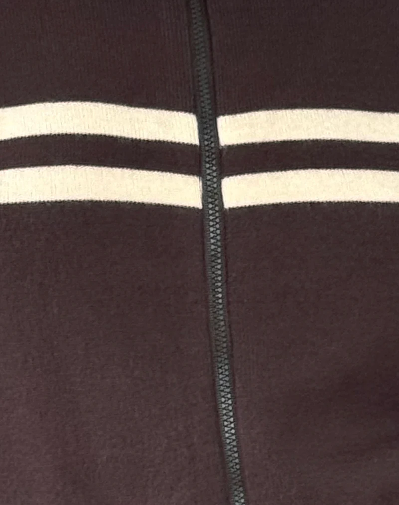 Talisa Sporty Zip Through Jacket in Brown - Image 6