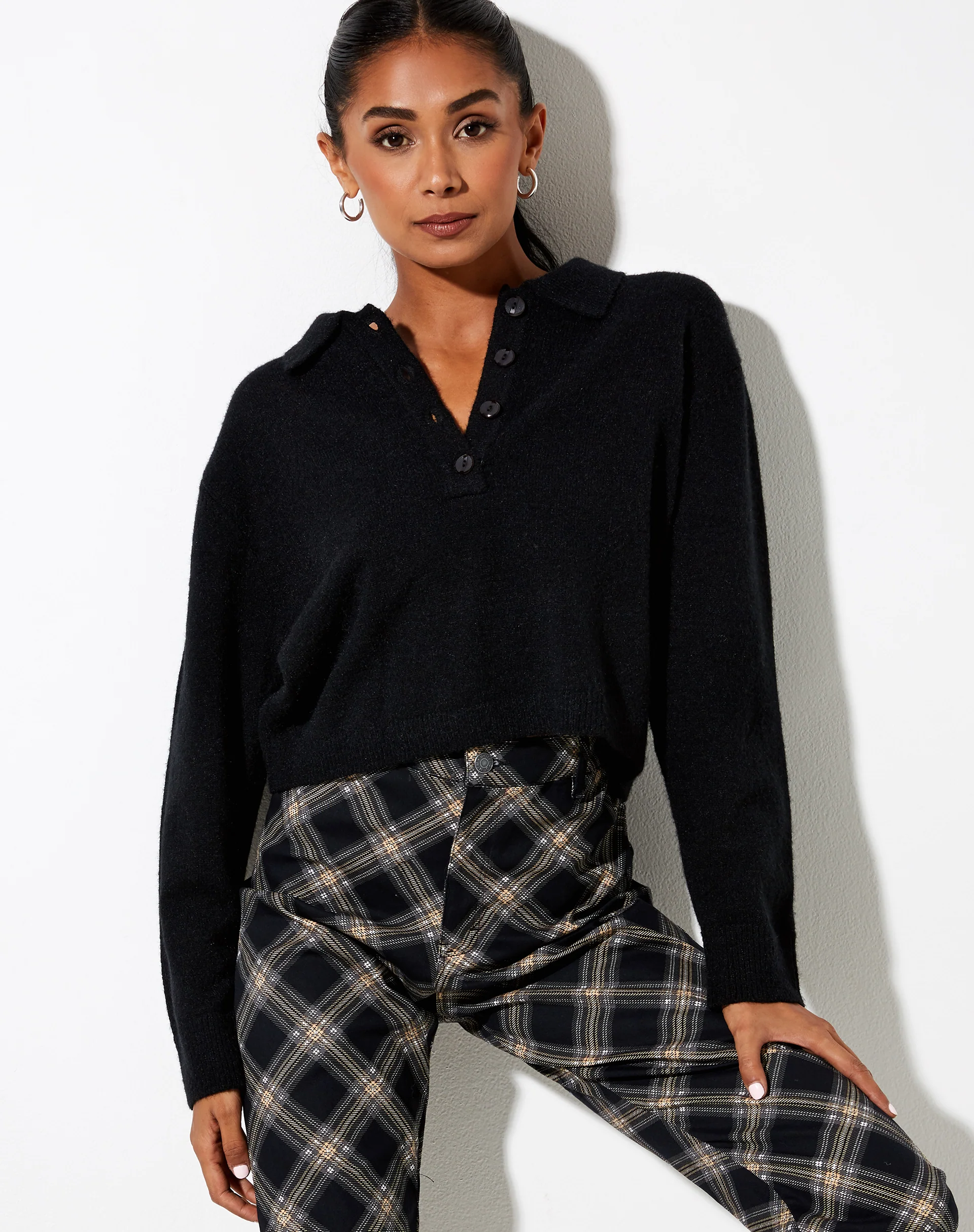 Tallis Jumper in Knit Black - Image 2