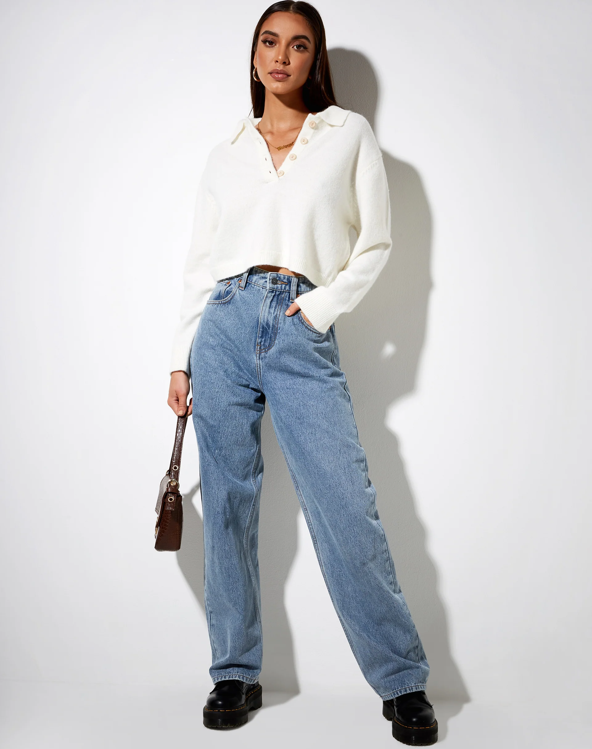 Tallis Jumper in Knit Ivory - Image 4