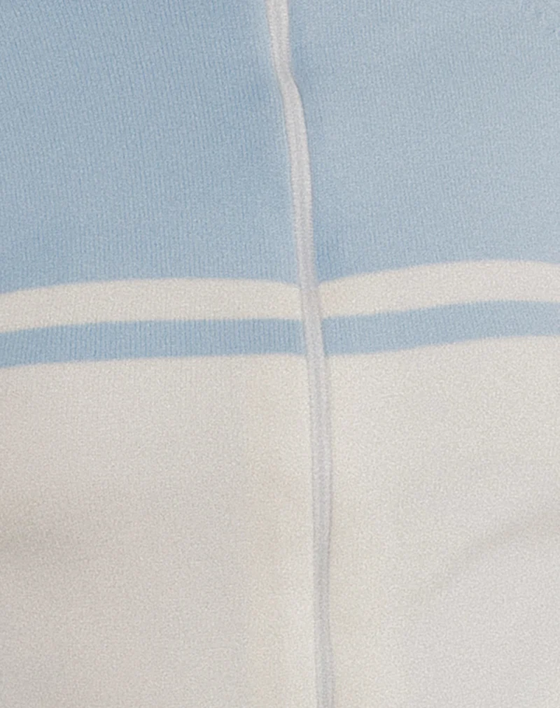 Talya Jacket in Panel Blue with White - Image 5