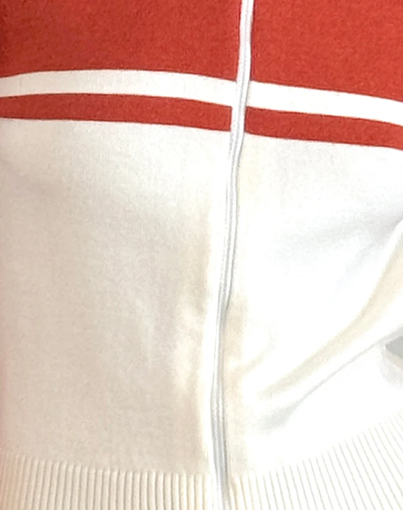 Talya Jacket in Panel Red with White - Image 6