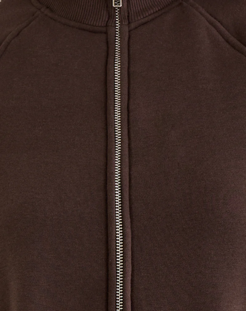 Tamayo Zip Turtleneck Jumper in Bitter Chocolate - Image 7