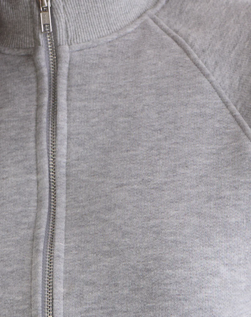 Tamayo Zip Turtleneck Jumper in Grey Marl - Image 7