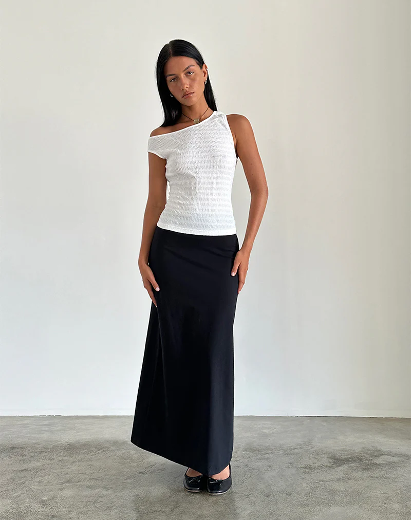 Tamia Asymmetric Top in Crinkle White - Image 3