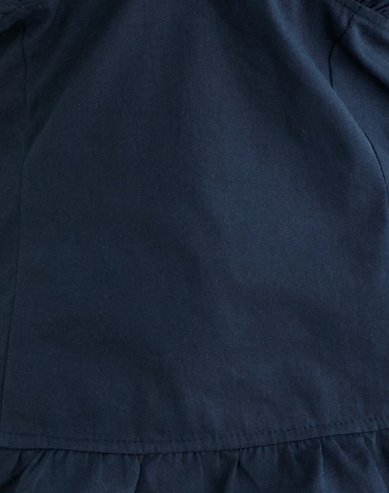 Tamzen Halterneck Top in Dark Navy with Frill Hem - Image 5