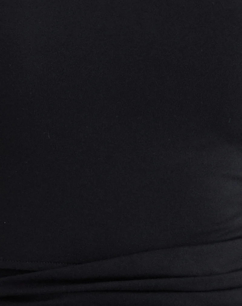 Tanzy Tie Top in Jersey Black - Image 6