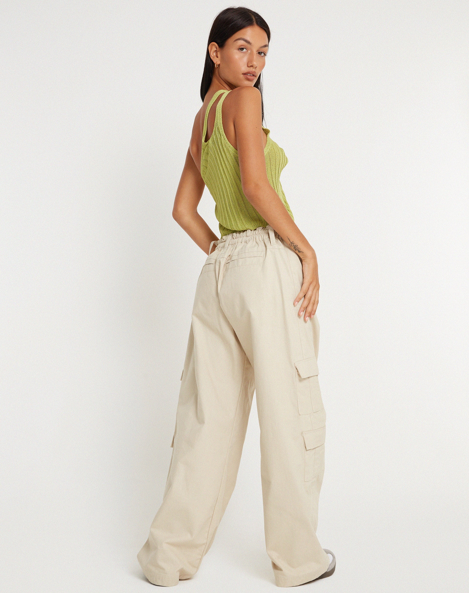 Tapa Cutout Top in Lime - Image 4