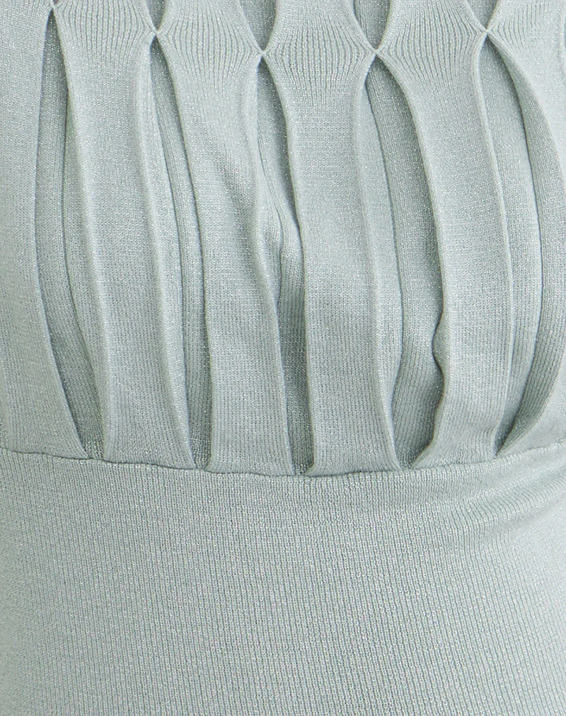 Tapasya Top in Shimmer Lurex Mint Green - Image 6