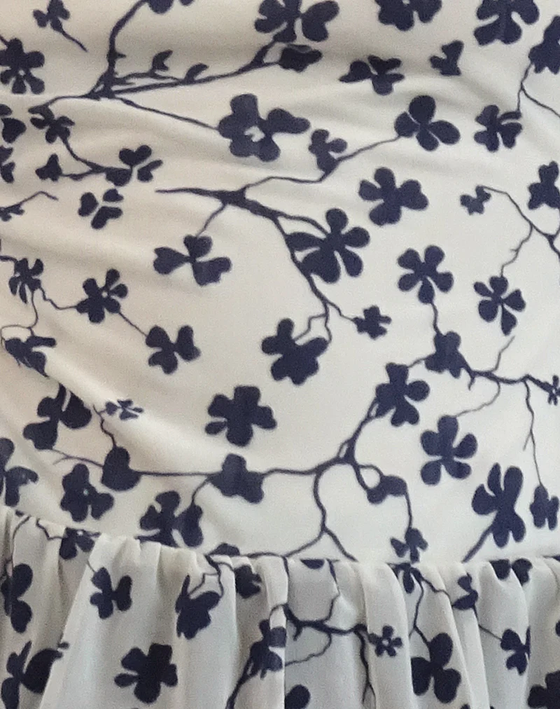 Tarkam Top in Grunge Floral Flock Cream - Image 6