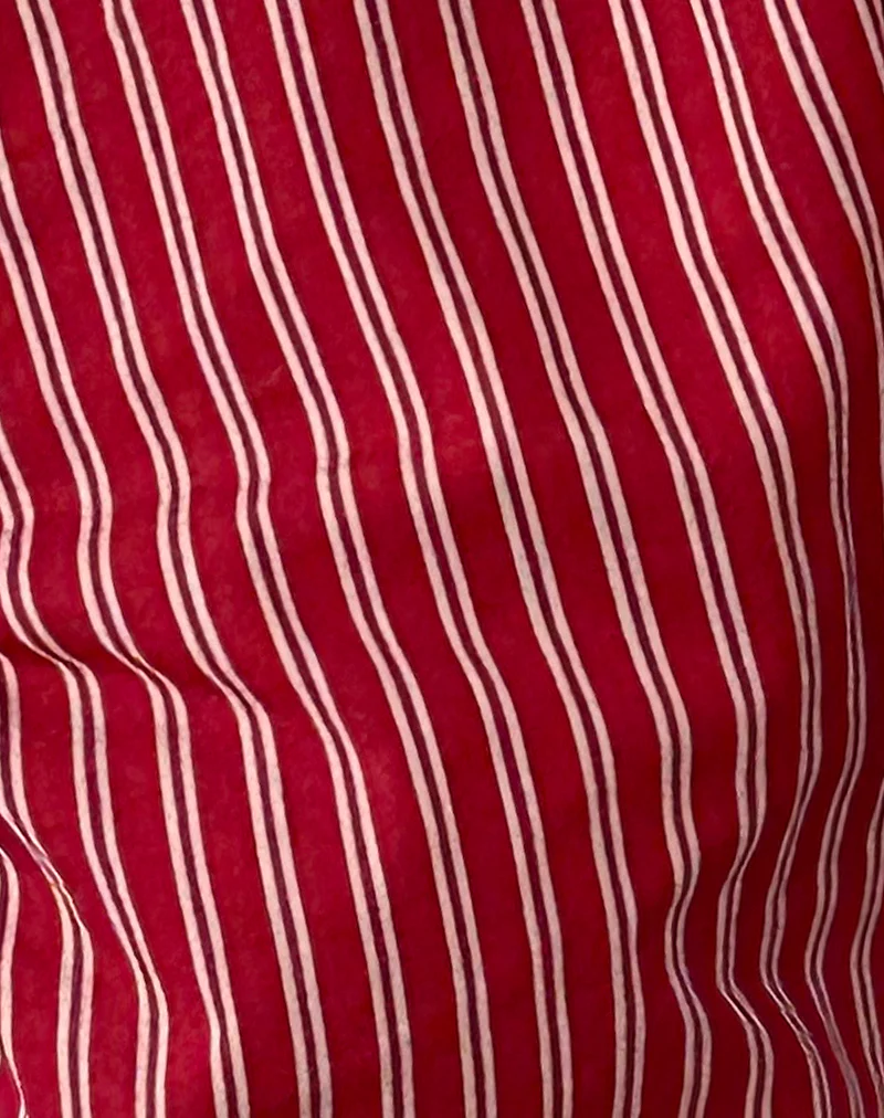 Tarsi Fitted Shirt in Maroon Stripe - Image 6