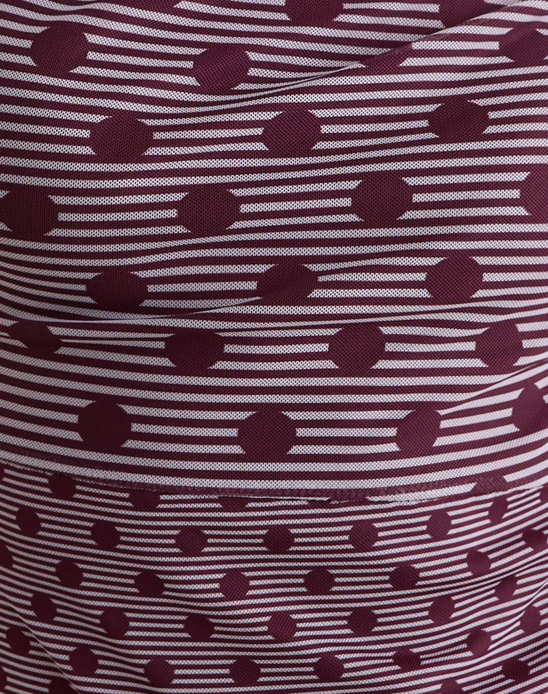 Tarya Asymmetric Top in Stripe Polka Plum - Image 6
