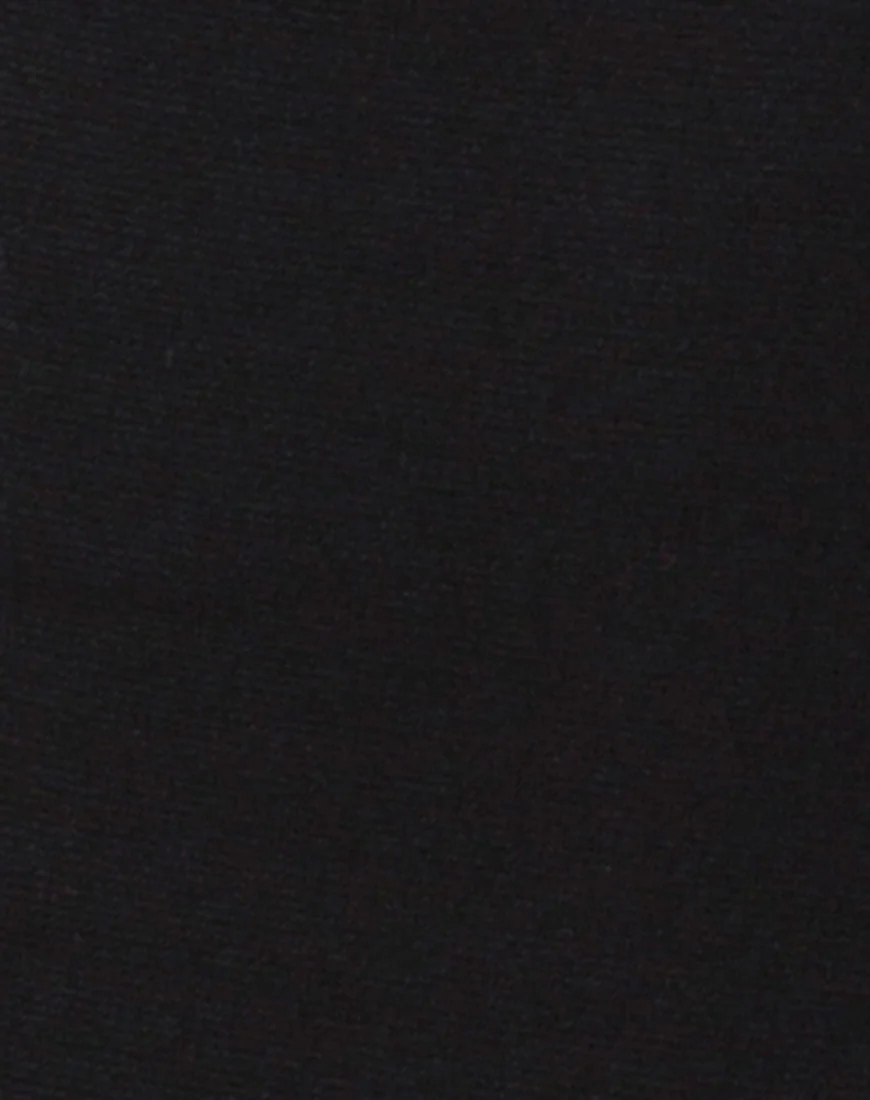 Tashi Bodycon Dress in Black with Diamante Ring Black - Image 5