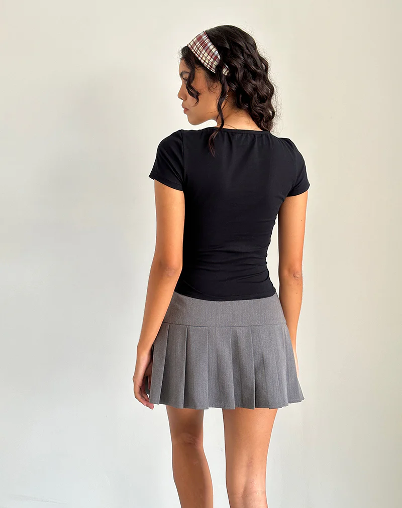 Tasina Top in Black with Black Binding - Image 3