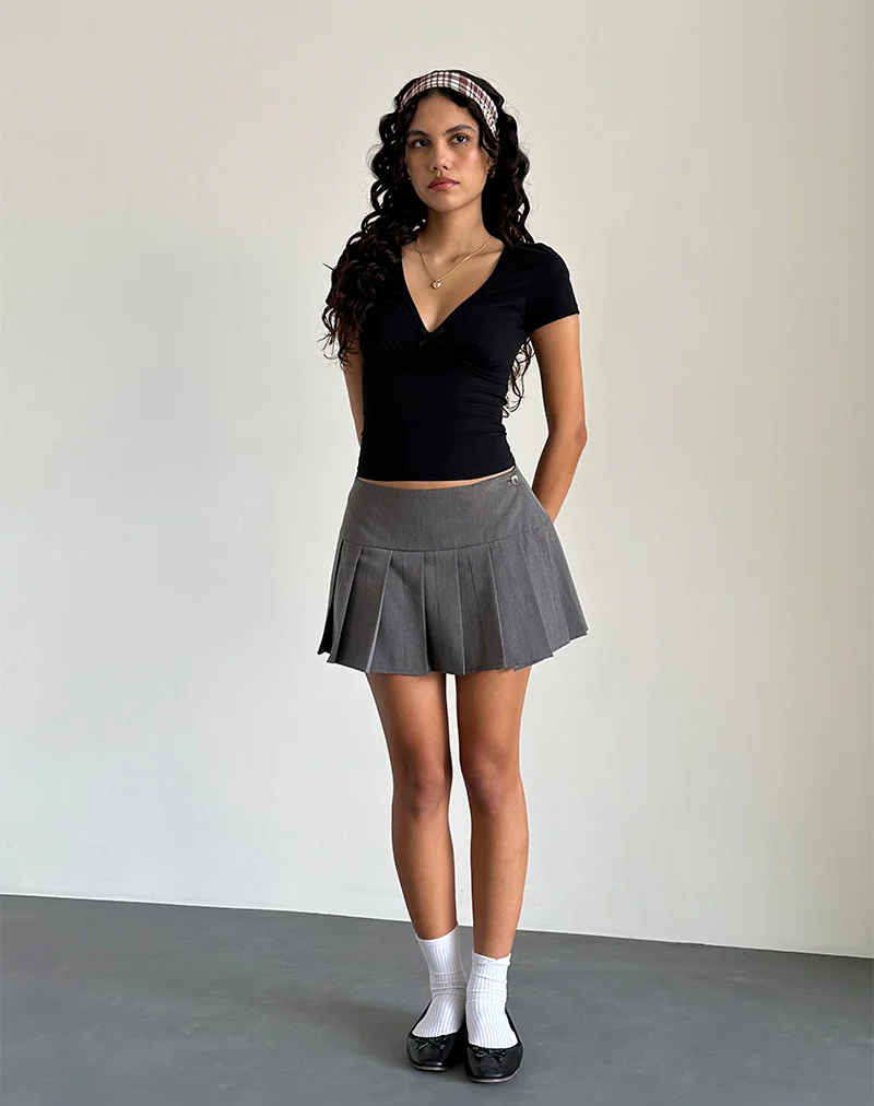 Tasina Top in Black with Black Binding - Image 4