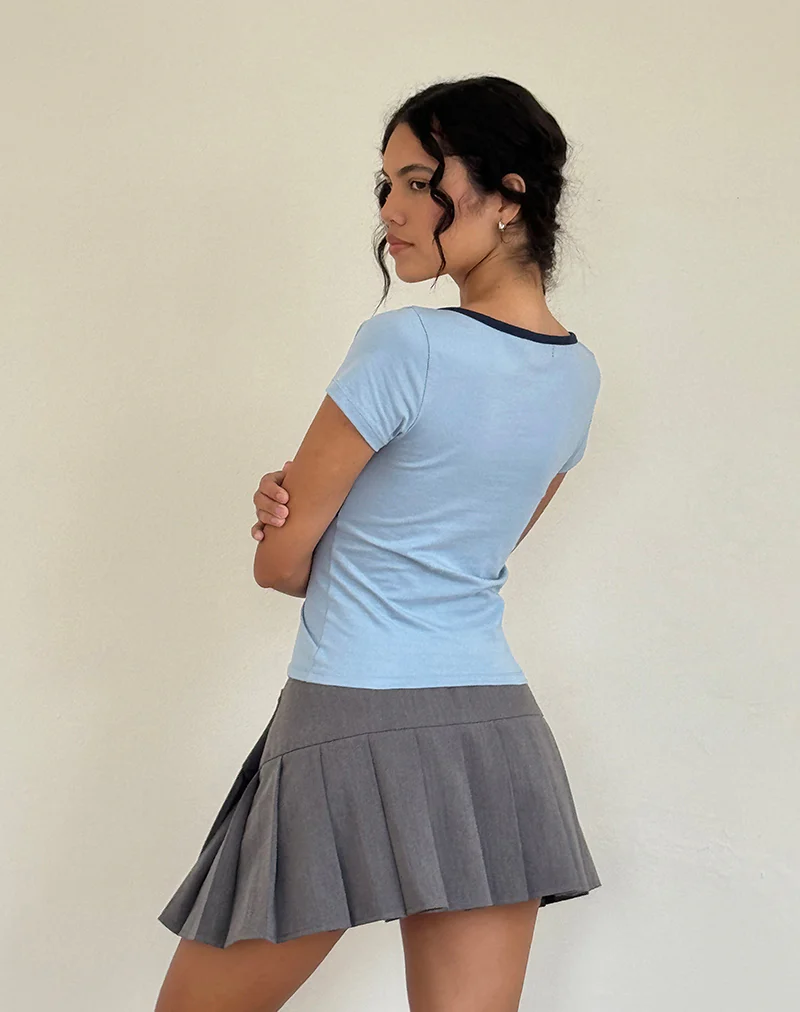 Tasina Top in Nantucket Blue with Navy Binding - Image 2