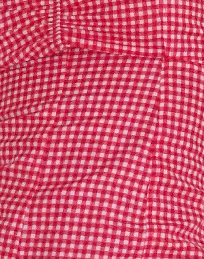 Tasy Playsuit in Red Gingham - Image 6