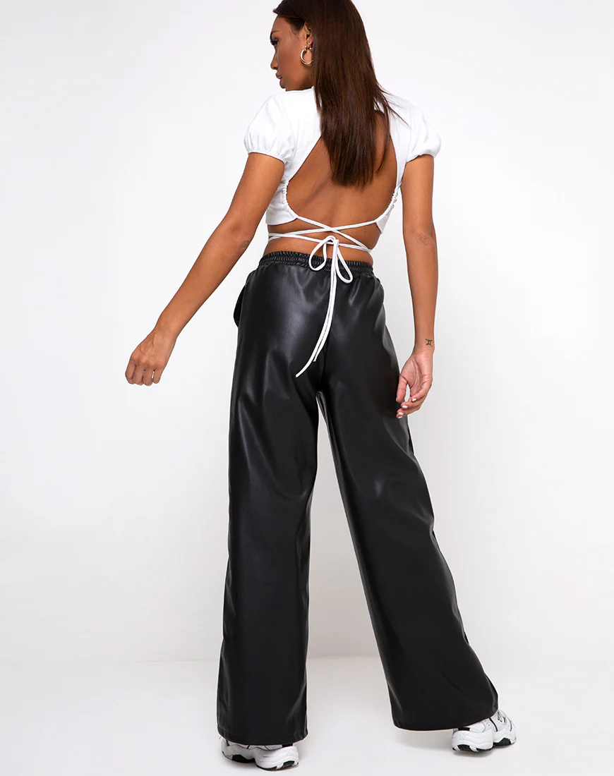 Tasya Crop Top in Rib White - Image 4