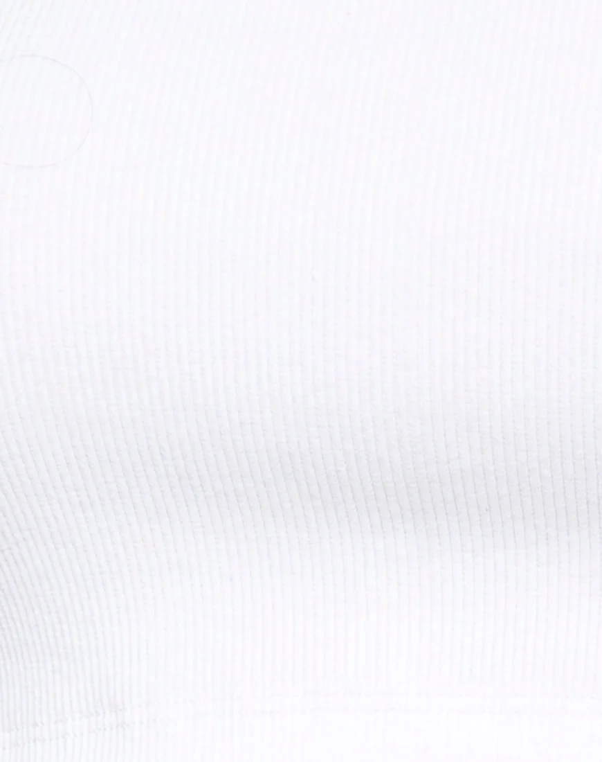 Tasya Crop Top in Rib White - Image 5
