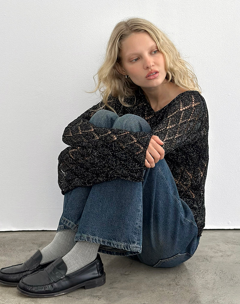 Tate Jumper in Metallic Black - Image 2