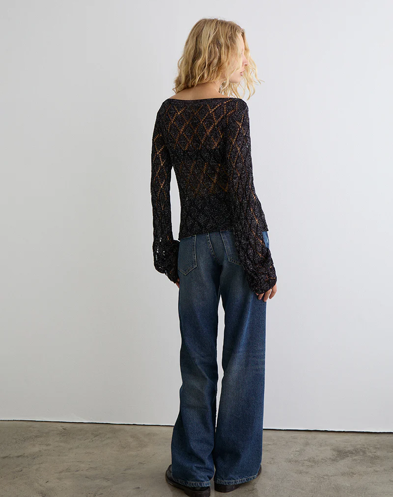 Tate Jumper in Metallic Black - Image 6
