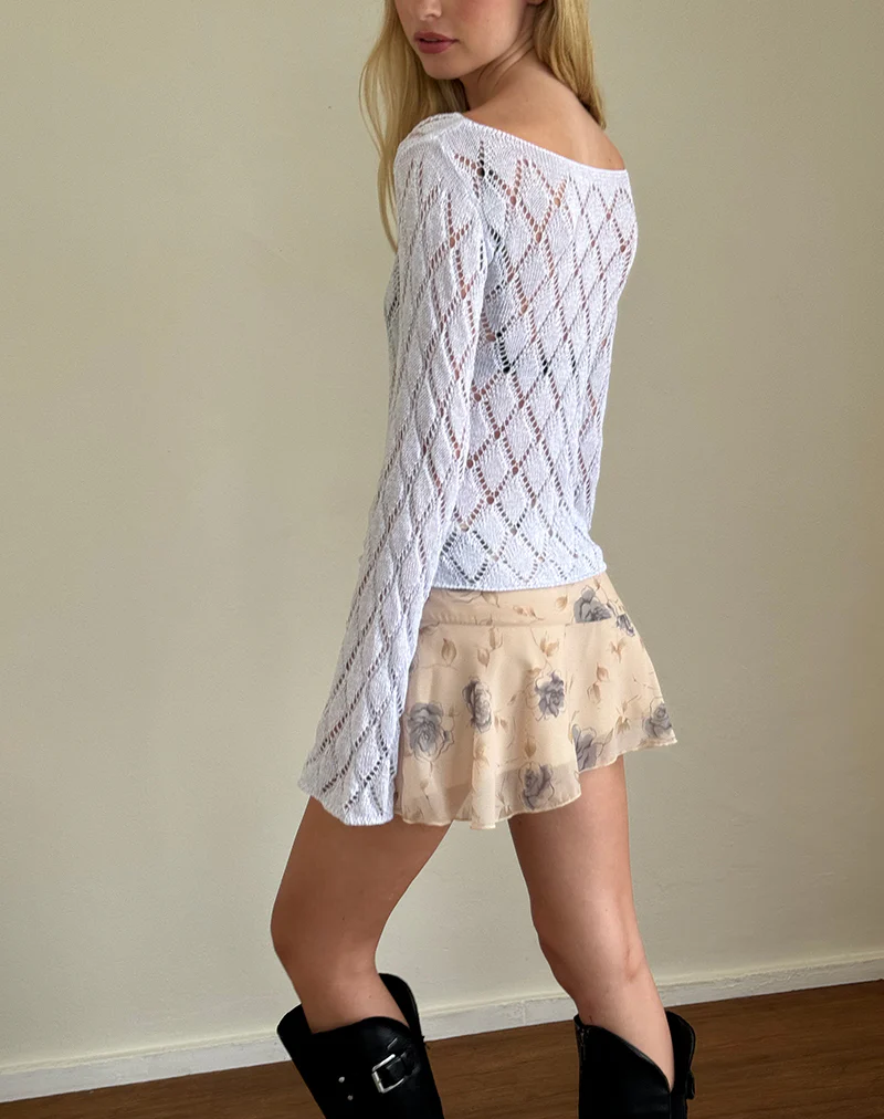 Tate Jumper in Metallic Knit Silver - Image 4