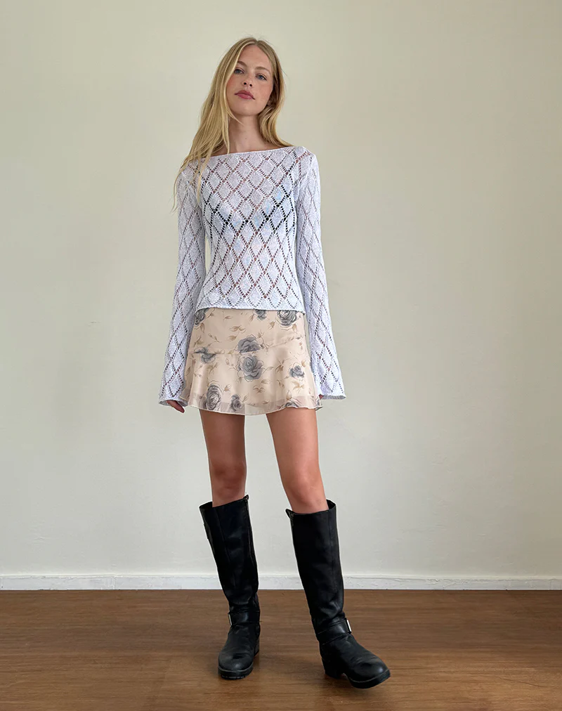 Tate Jumper in Metallic Knit Silver - Image 5