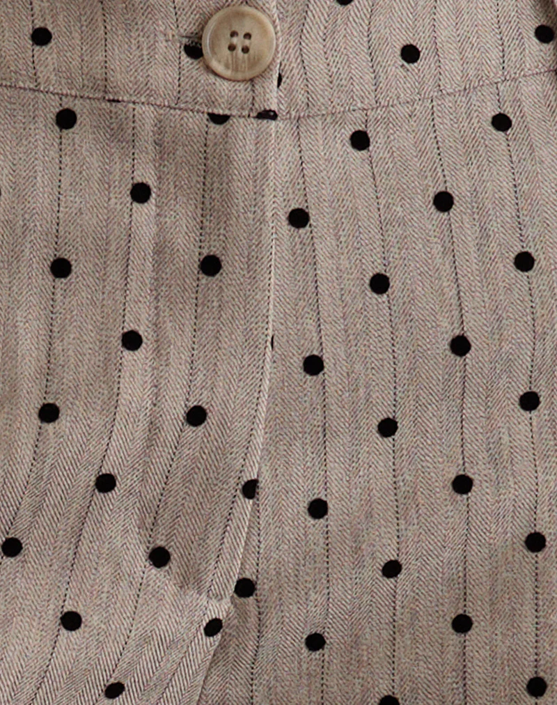 Tatina Trouser in Beige with Polka Pinstripe - Image 6