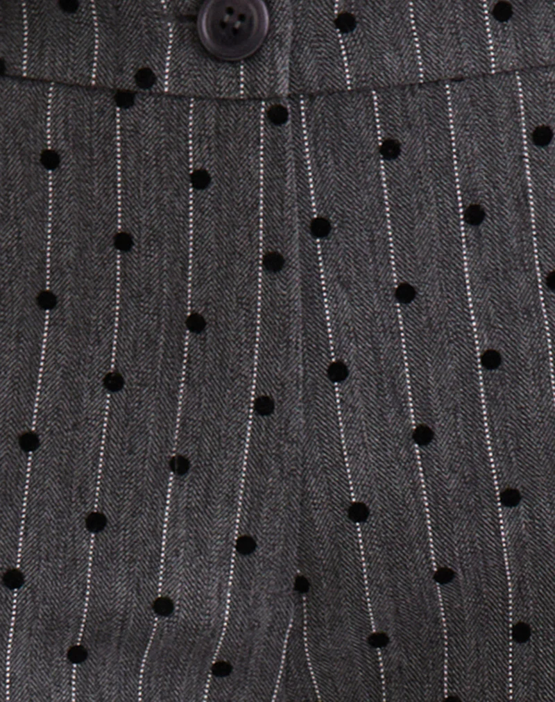 Tatina Trouser in Charcoal with Polka Pinstripe - Image 7