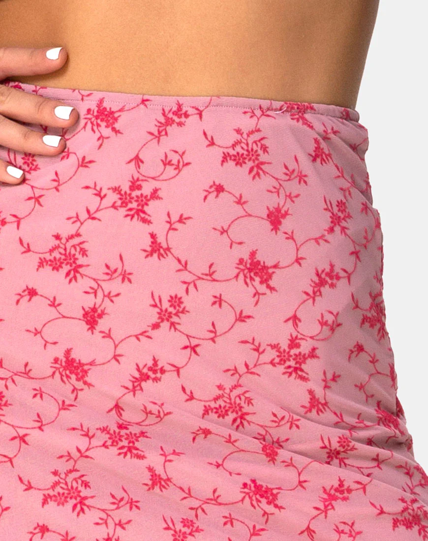 Taura Skirt in Love Bloom Pink Flock - Image 4