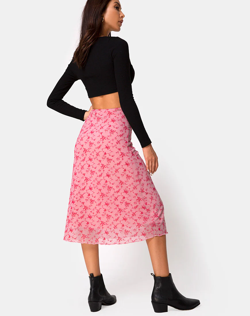 Taura Skirt in Love Bloom Pink Flock - Image 5