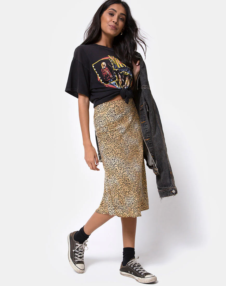 Tauri Midi Skirt in Mini Tiger Brown - Image 3