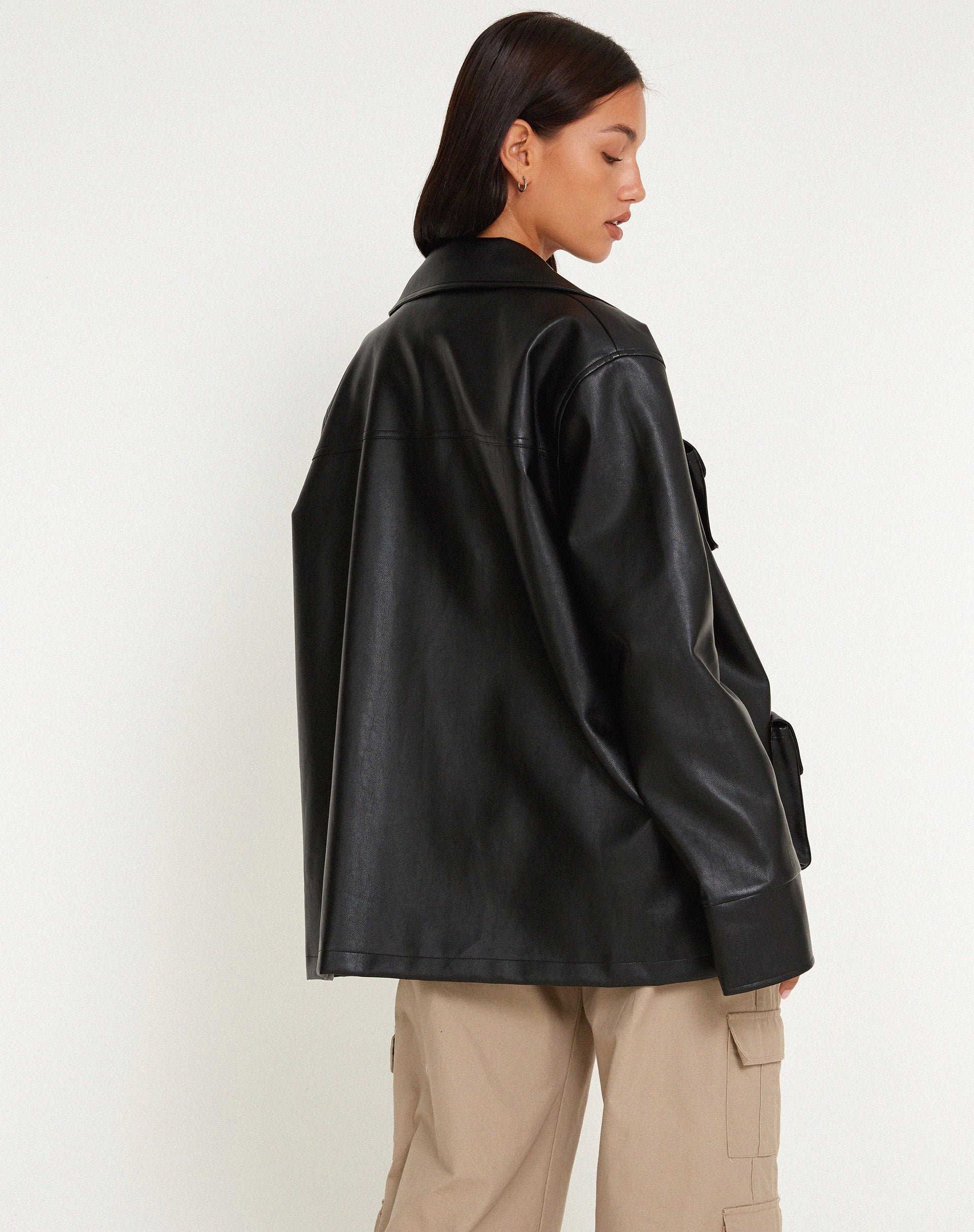 Tavira Jacket in PU Black - Image 3