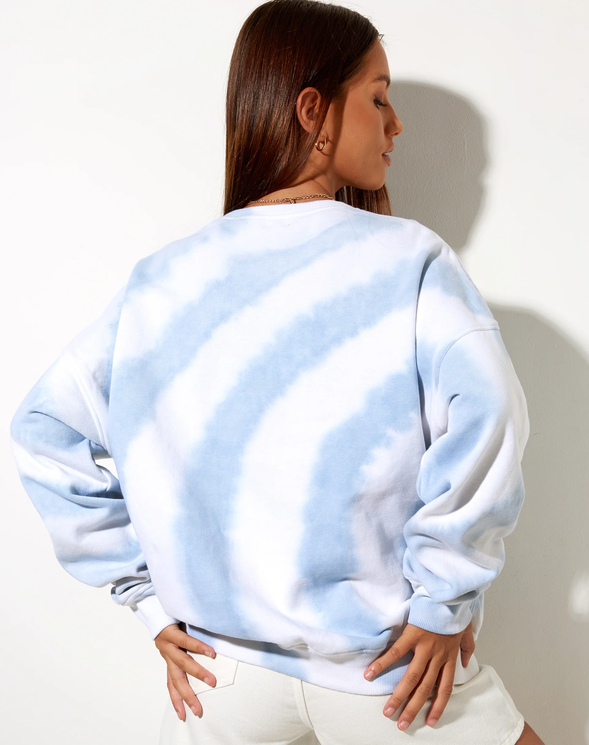 Ted Sweatshirt in Blue and White Swirl Tie Dye - Image 3