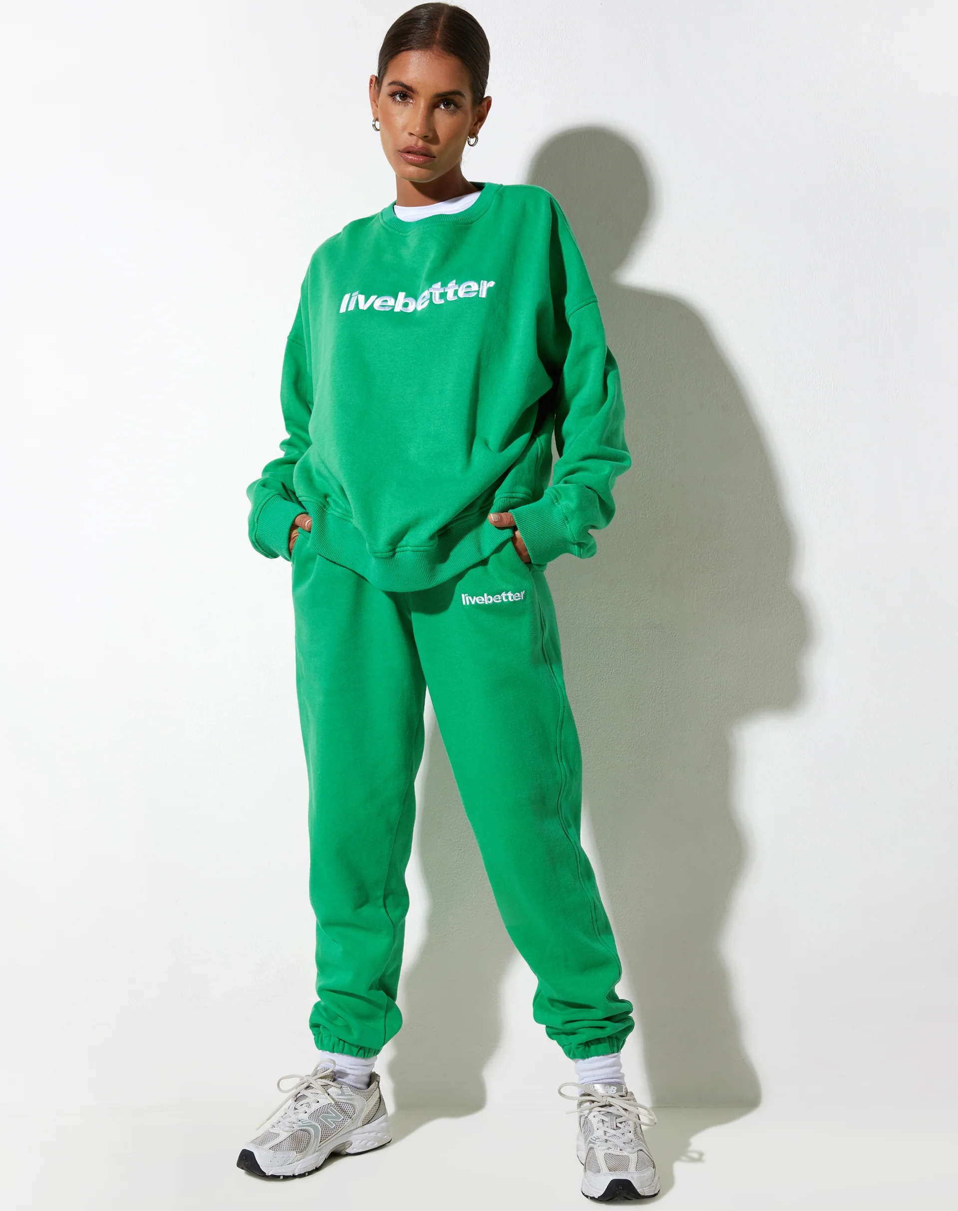 Ted Sweatshirt in Fun Green with 'Live Better' Embro - Image 3