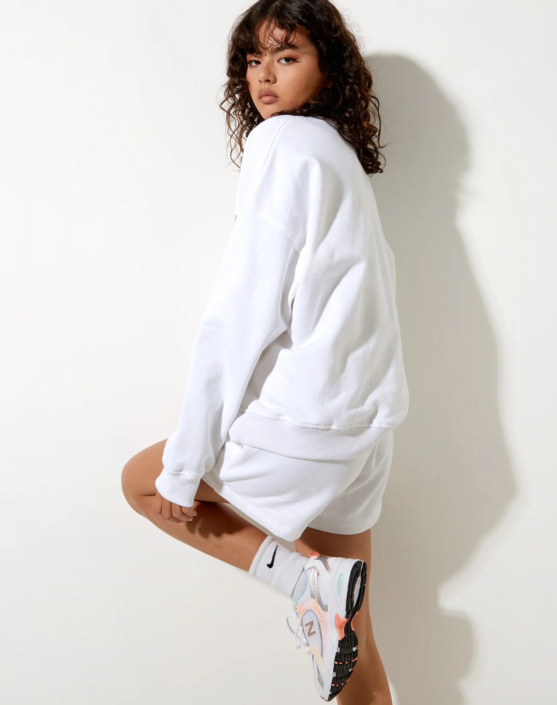 Ted Sweatshirt in White Pearl Sand Embro - Image 2