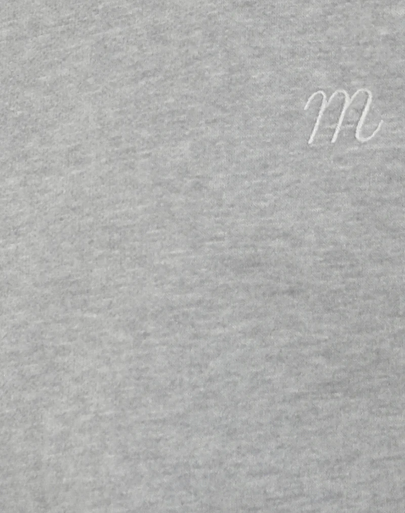Tedasa Crew Sweatshirt in Grey Marl with M Emblem - Image 6