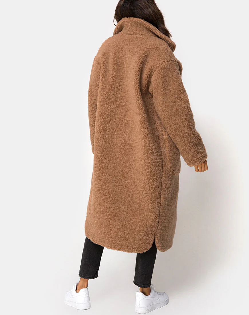 Teddy Duster Coat in Faun - Image 2